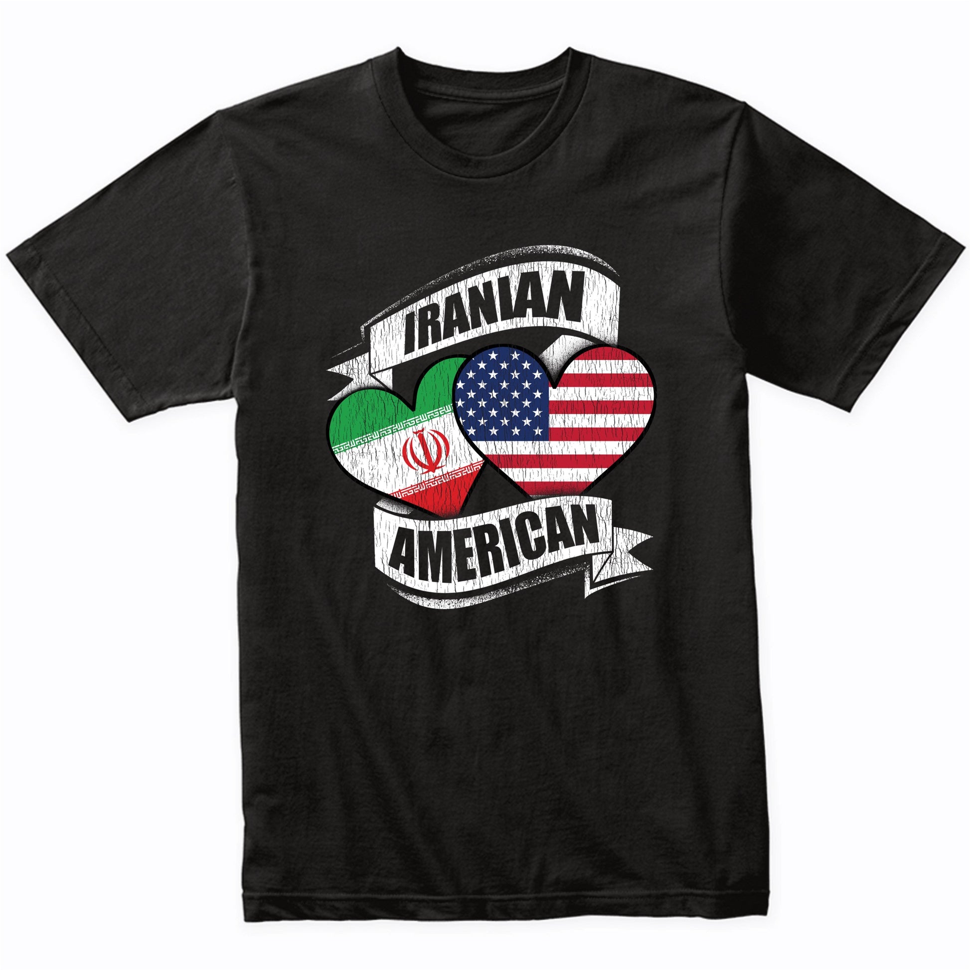 Iranian American Hearts USA Iran Flags T-Shirt