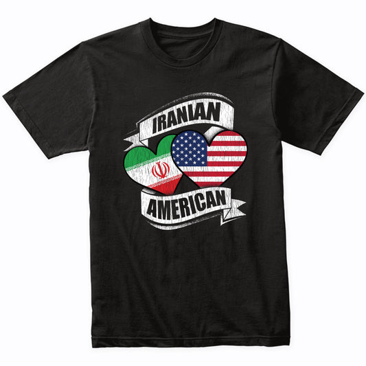 Iranian American Hearts USA Iran Flags T-Shirt