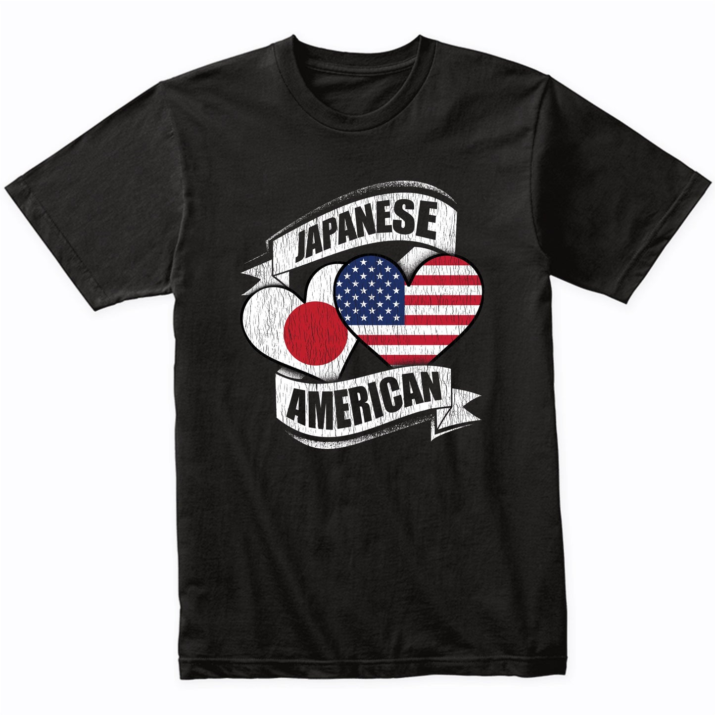 Japanese American Hearts USA Japan Flags T-Shirt