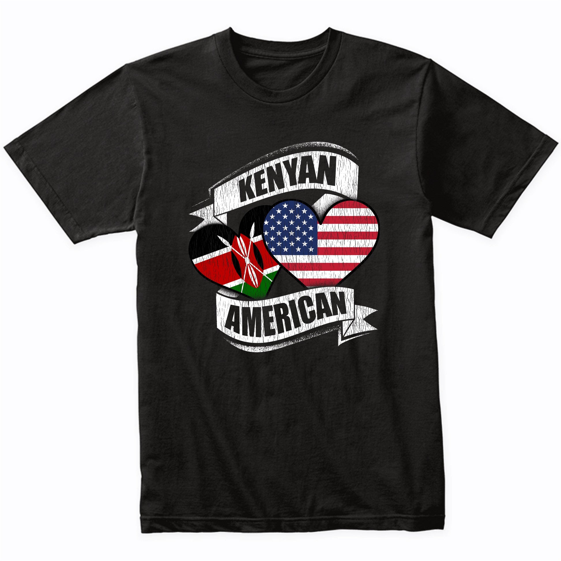 Kenyan American Hearts USA Kenya Flags T-Shirt