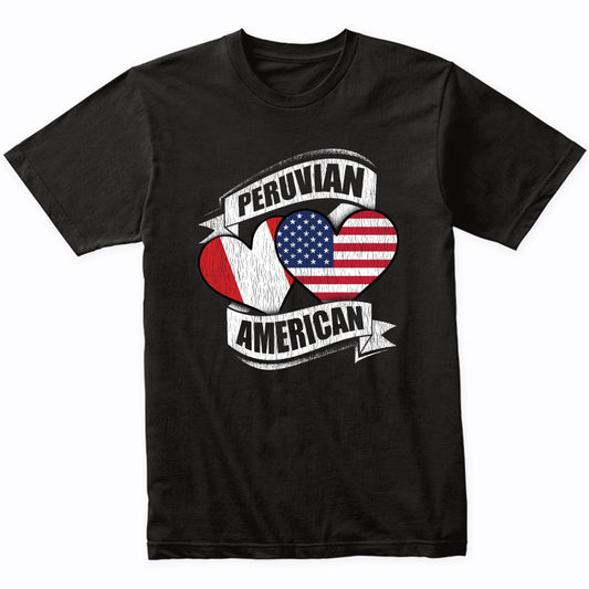 Peruvian American Hearts USA Peru Flags T-Shirt