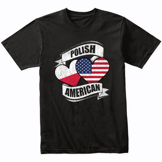 Polish American Hearts USA Poland Flags T-Shirt