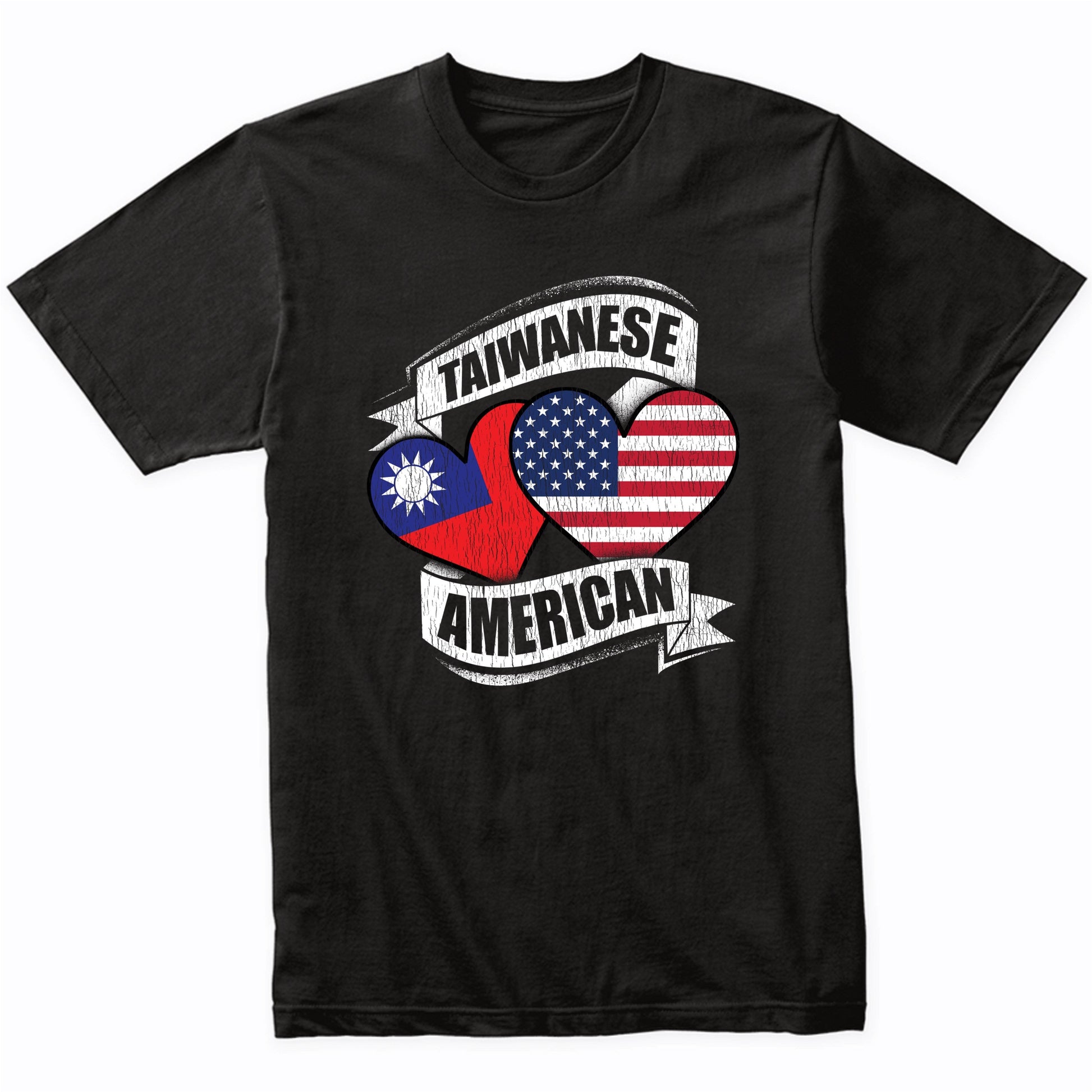 Taiwanese American Hearts USA Taiwan Flags T-Shirt