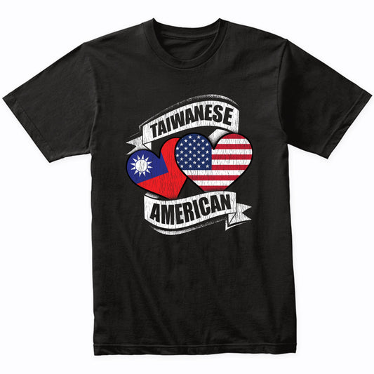 Taiwanese American Hearts USA Taiwan Flags T-Shirt