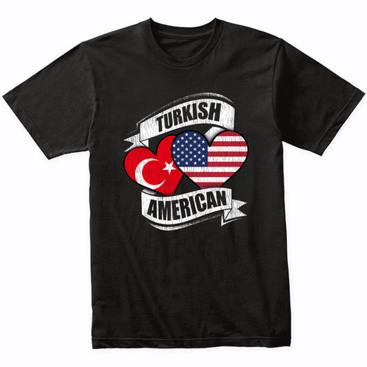 Turkish American Hearts USA Turkey Flags T-Shirt