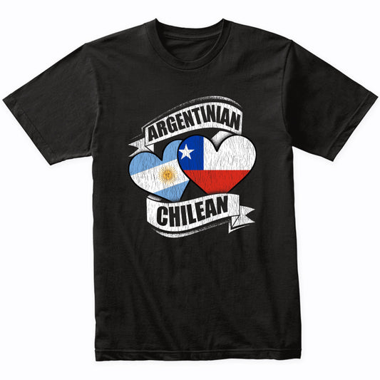 Argentinian Chilean Hearts Argentina Chile Flags T-Shirt