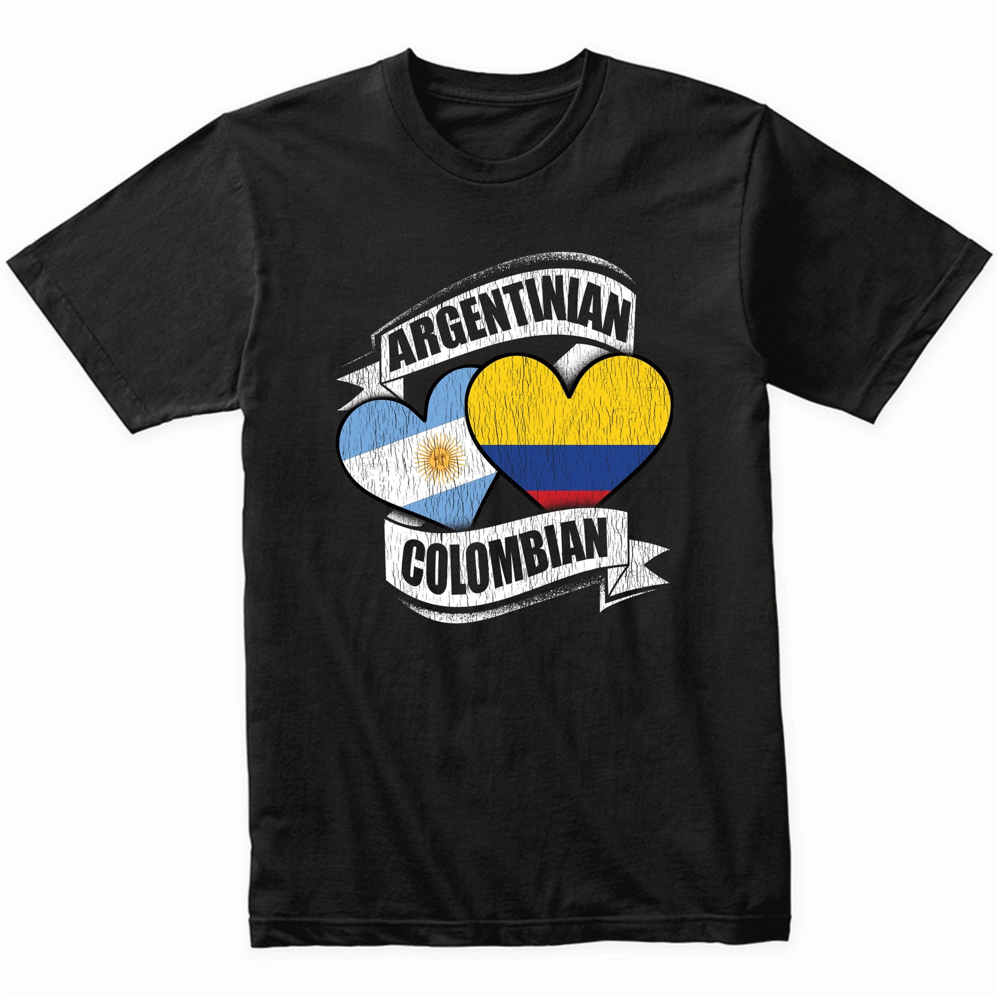 Argentinian Colombian Hearts Argentina Colombia Flags T-Shirt