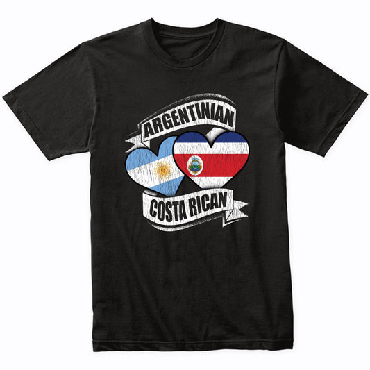 Argentinian Costa Rican Hearts Argentina Costa Rica Flags T-Shirt
