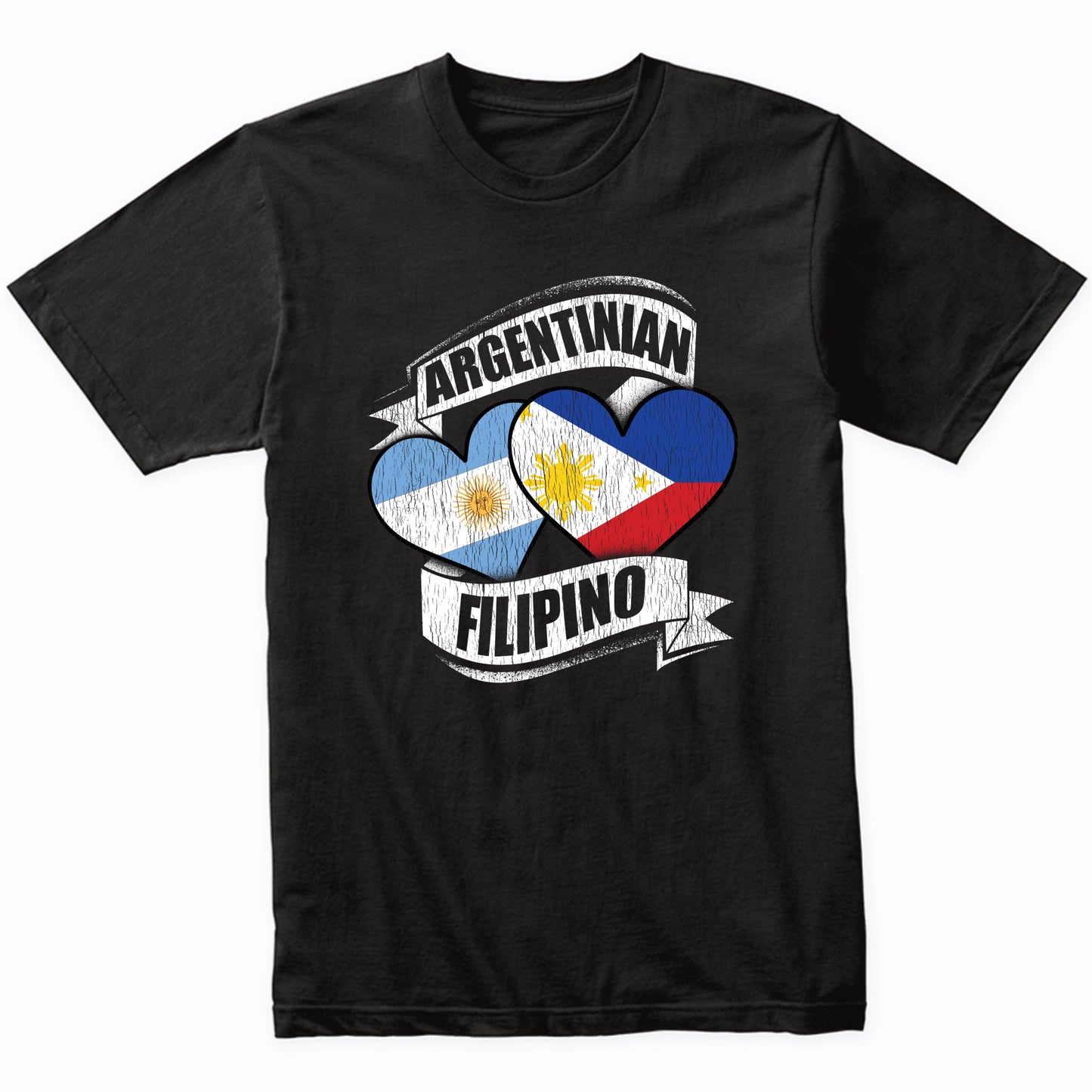 Argentinian Filipino Hearts Argentina Philippines Flags T-Shirt