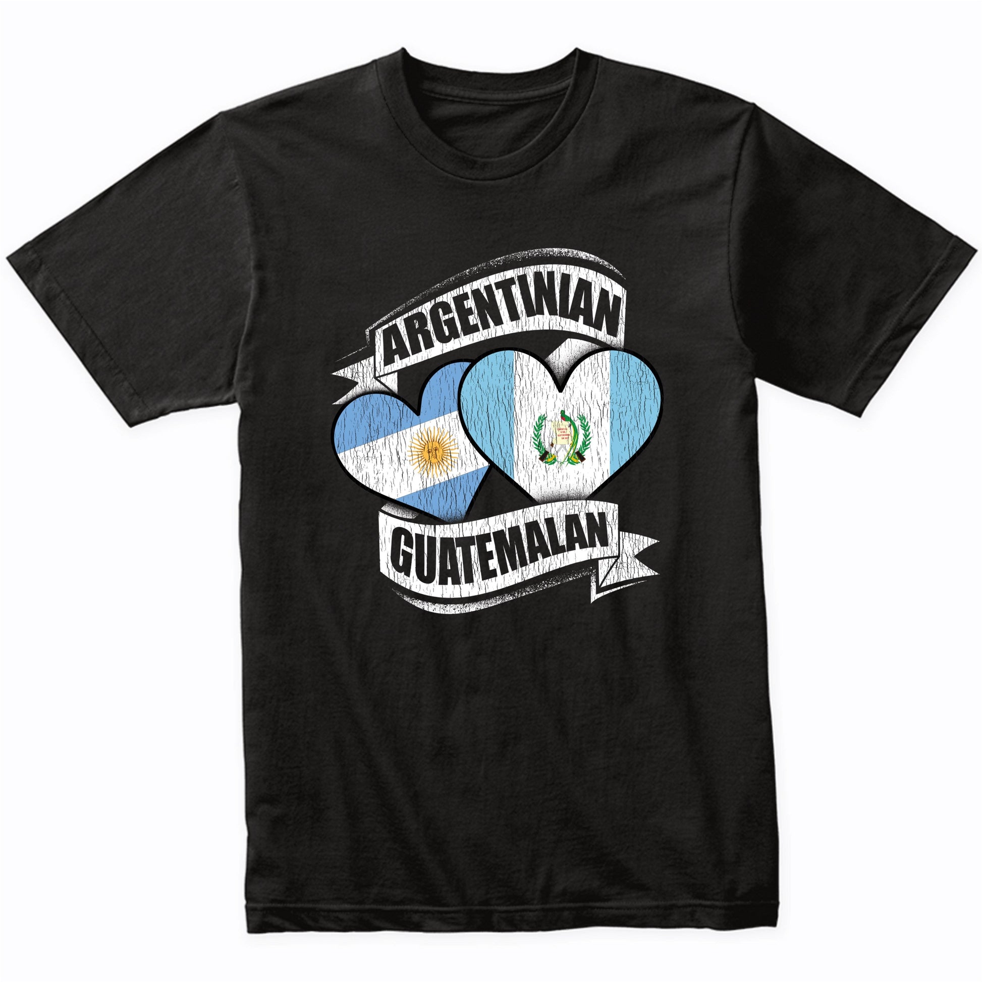 Argentinian Guatemalan Hearts Argentina Guatemala Flags T-Shirt