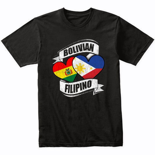Bolivian Filipino Hearts Bolivia Philippines Flags T-Shirt