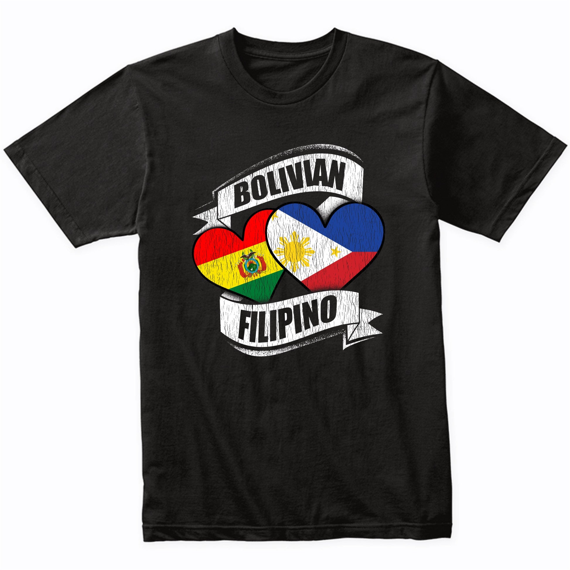 Bolivian Filipino Hearts Bolivia Philippines Flags T-Shirt