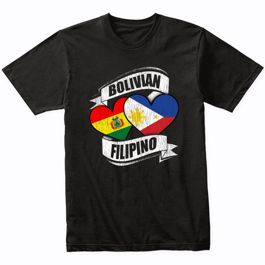Bolivian Filipino Hearts Bolivia Philippines Flags T-Shirt