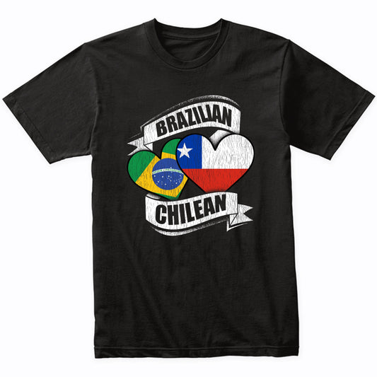 Brazilian Chilean Hearts Brazil Chile Flags T-Shirt