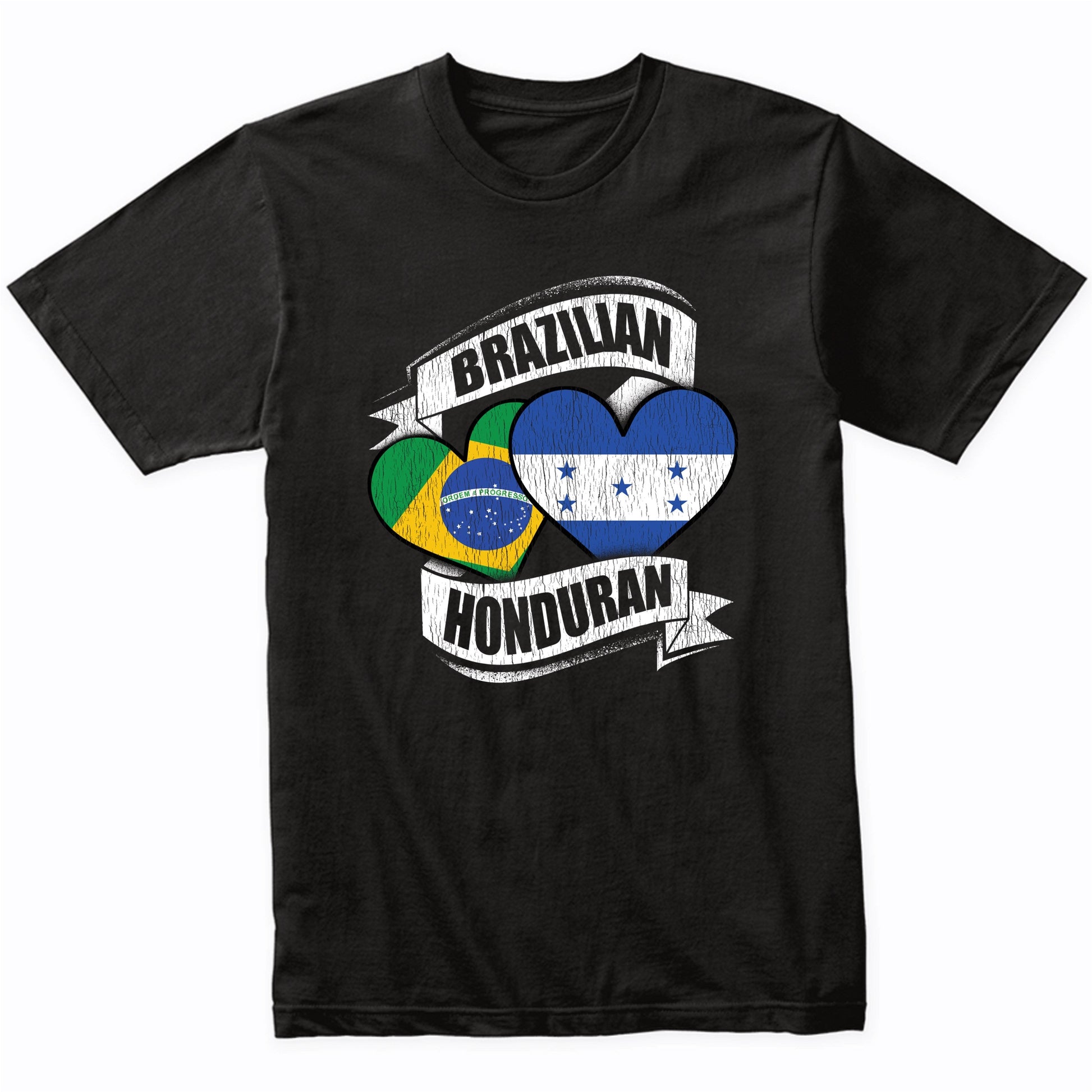 Brazilian Honduran Hearts Brazil Honduras Flags T-Shirt