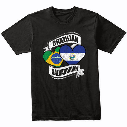 Brazilian Salvadorian Hearts Brazil El Salvador Flags T-Shirt
