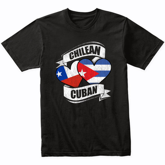 Chilean Cuban Hearts Chile Cuba Flags T-Shirt