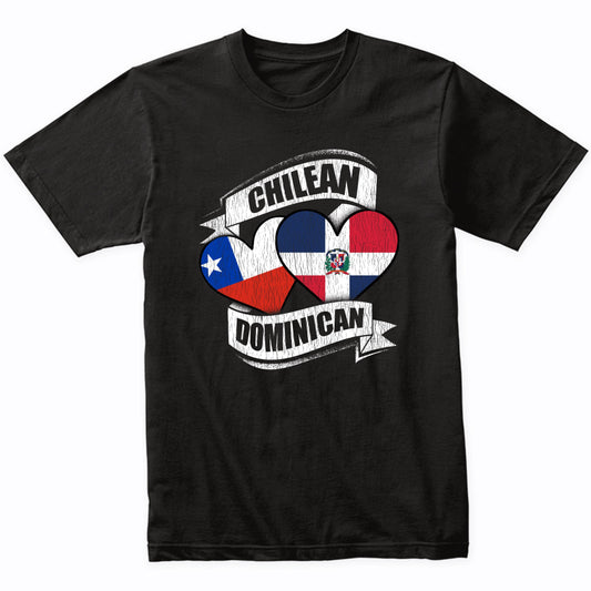 Chilean Dominican Hearts Chile Dominican Republic Flags T-Shirt