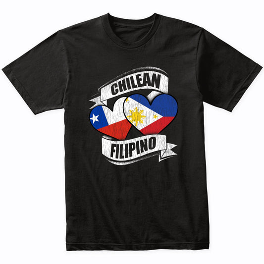 Chilean Filipino Hearts Chile Philippines Flags T-Shirt