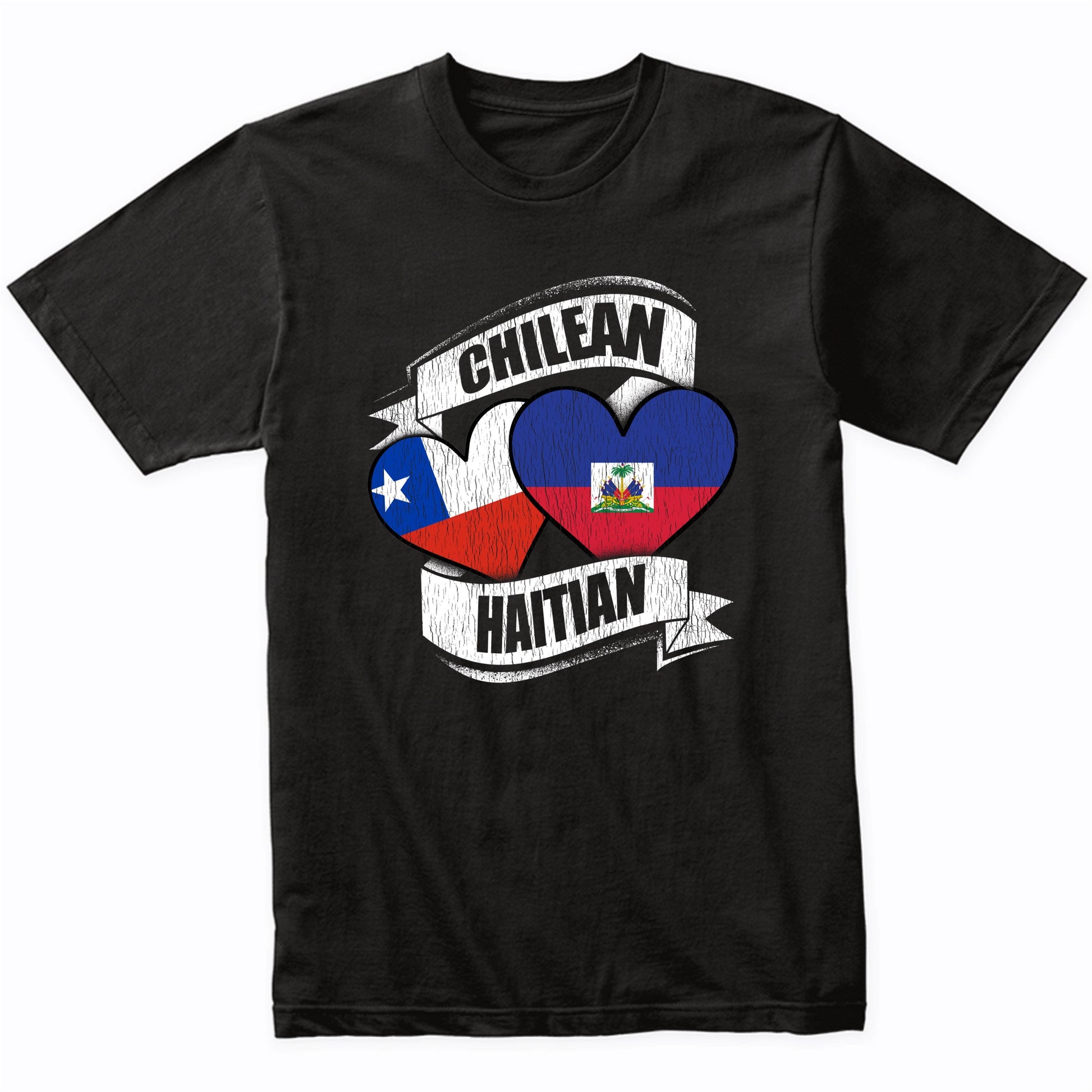 Chilean Haitian Hearts Chile Haiti Flags T-Shirt