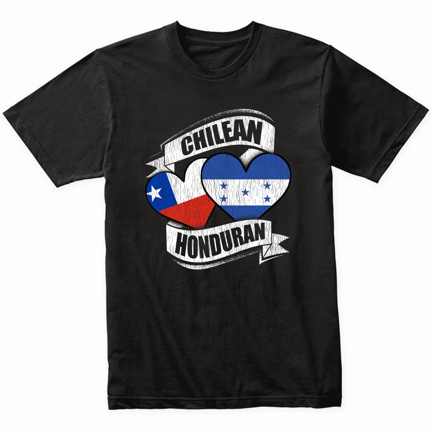 Chilean Honduran Hearts Chile Honduras Flags T-Shirt