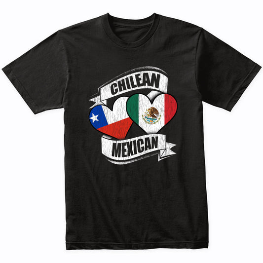 Chilean Mexican Hearts Chile Mexico Flags T-Shirt