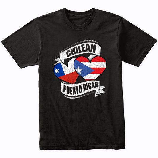 Chilean Puerto Rican Hearts Chile Puerto Rico Flags T-Shirt