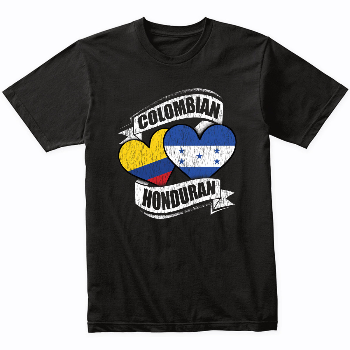 Colombian Honduran Hearts Colombia Honduras Flags T-Shirt