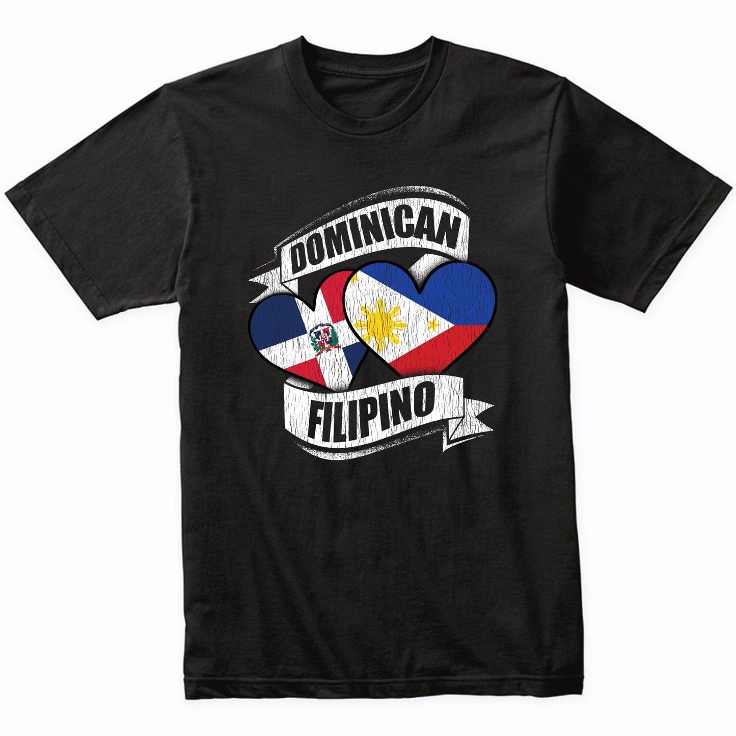 Dominican Filipino Heart Dominican Republic Philippines Flag T-Shirt