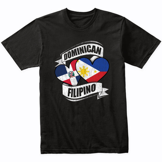 Dominican Filipino Heart Dominican Republic Philippines Flag T-Shirt