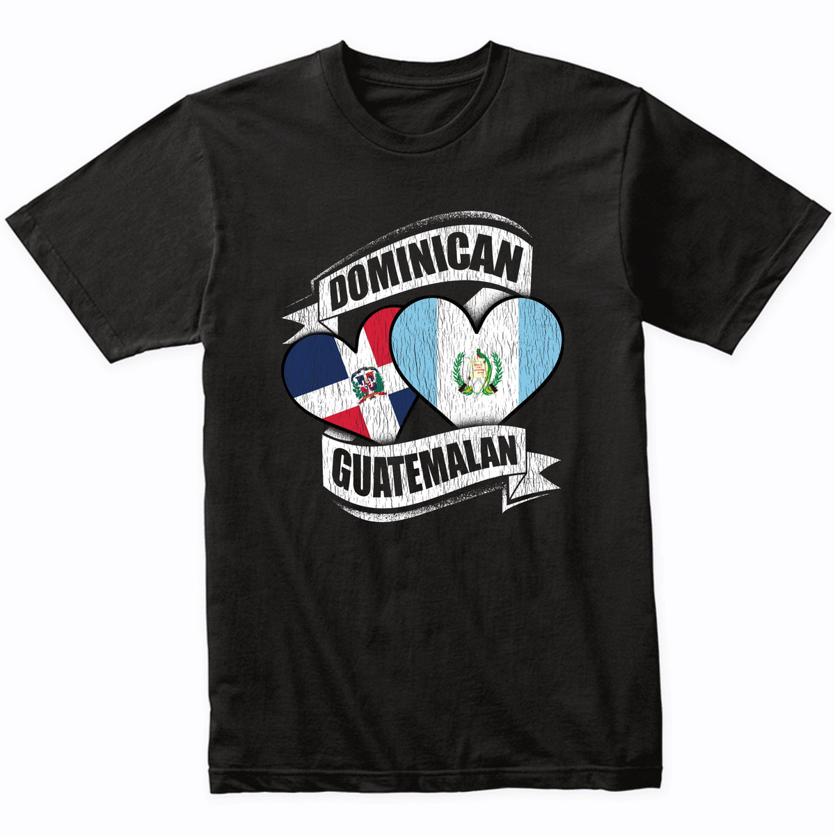 Dominican Guatemalan Heart Dominican Republic Guatemala Flag T-Shirt