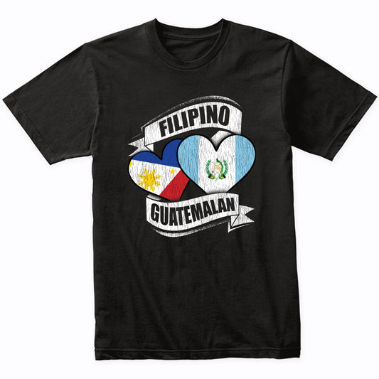 Filipino Guatemalan Hearts Philippines Guatemala Flags T-Shirt