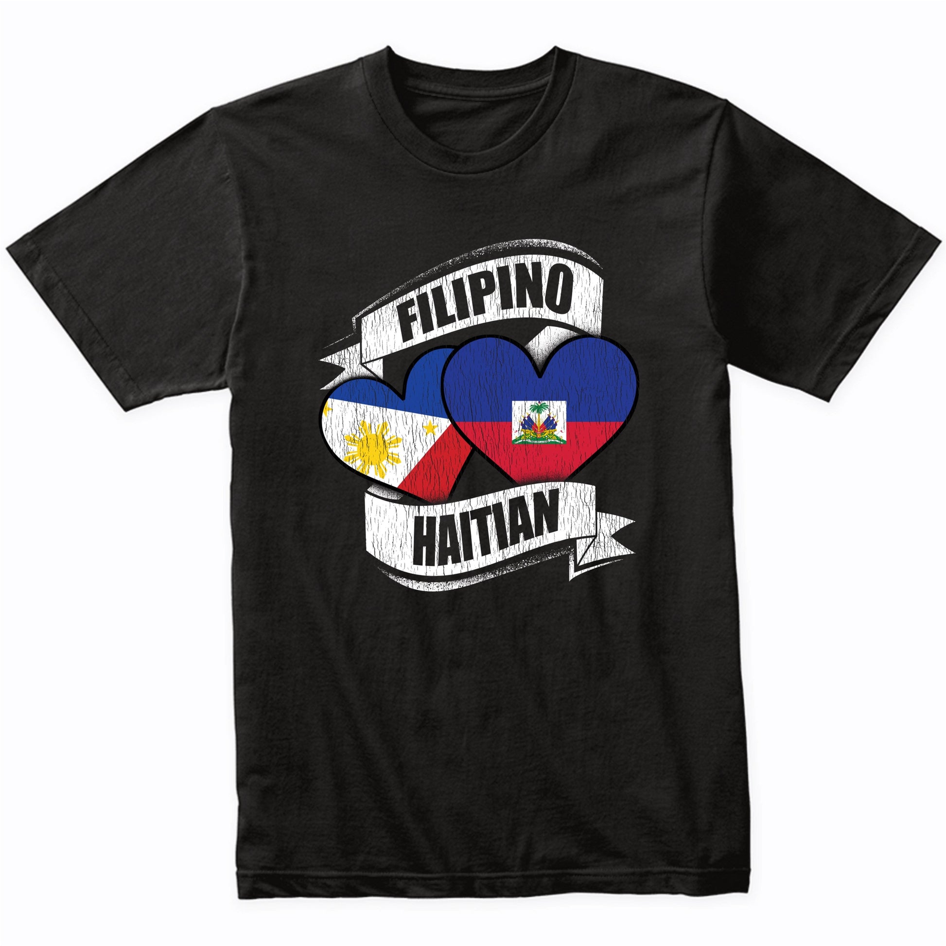 Filipino Haitian Hearts Philippines Haiti Flags T-Shirt