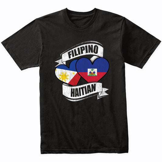 Filipino Haitian Hearts Philippines Haiti Flags T-Shirt