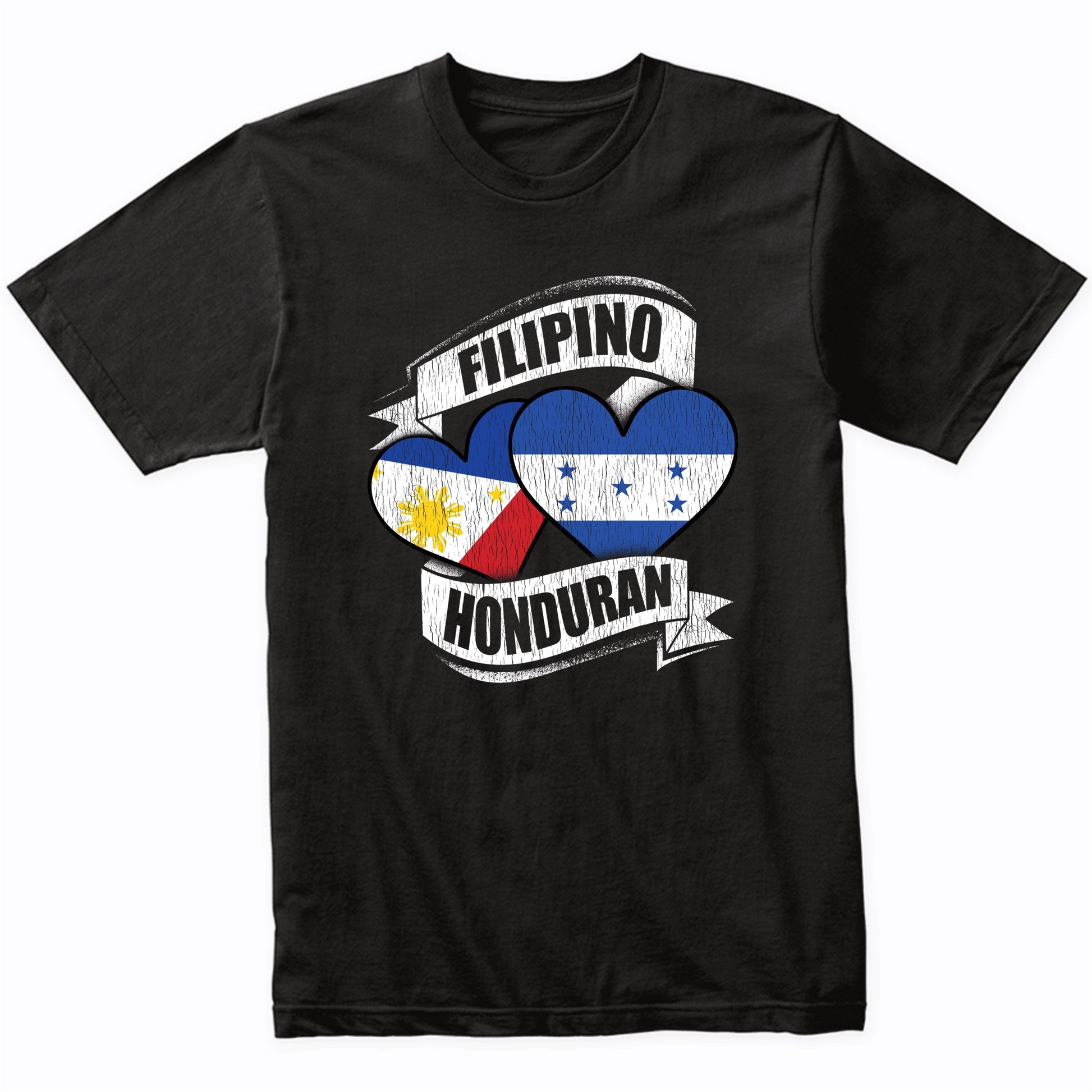Filipino Honduran Hearts Philippines Honduras Flags T-Shirt