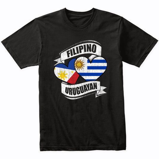 Filipino Uruguayan Hearts Philippines Uruguay Flags T-Shirt