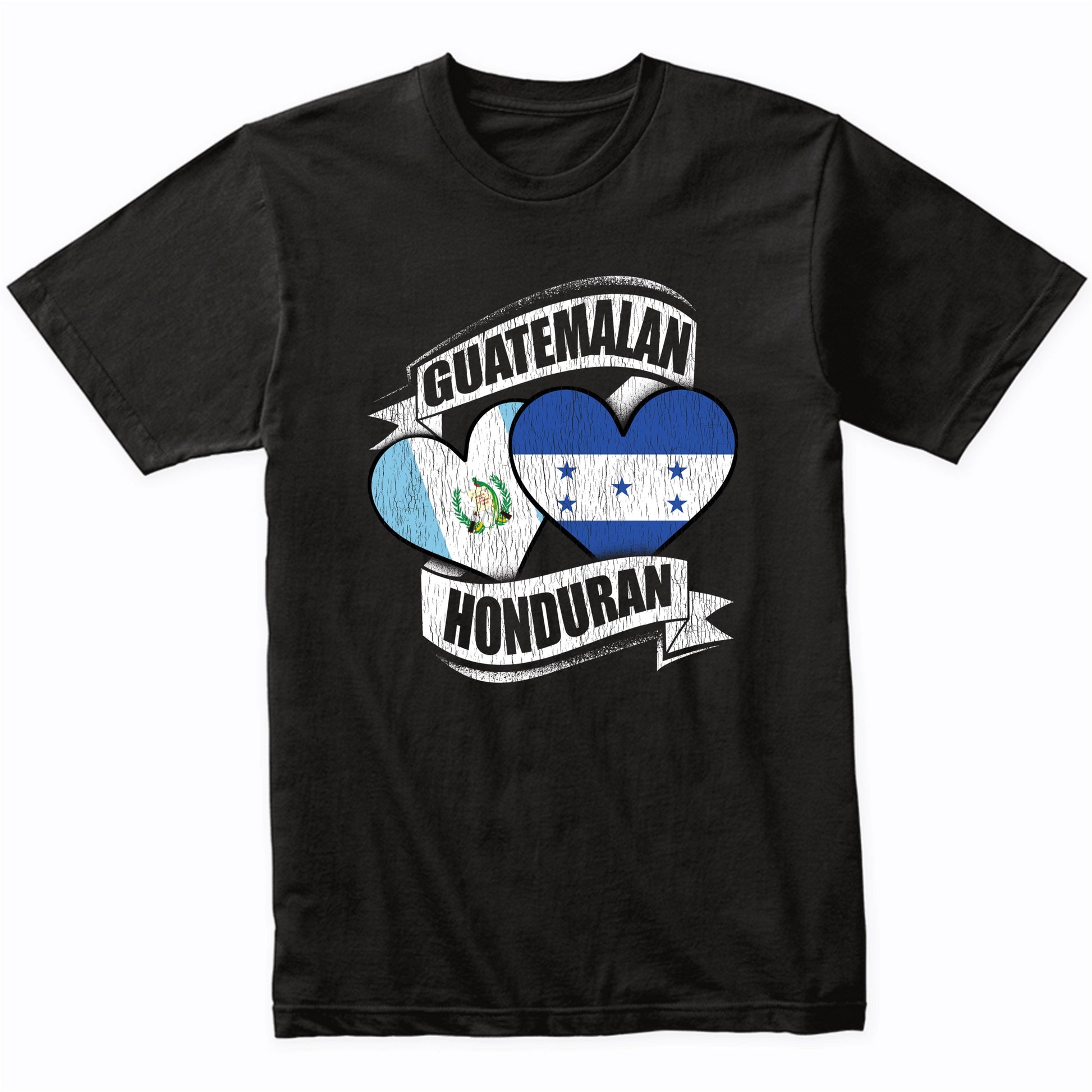 Guatemalan Honduran Hearts Guatemala Honduras Flags T-Shirt