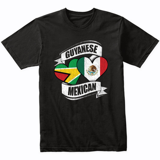 Guyanese Mexican Hearts Guyana Mexico Flags T-Shirt