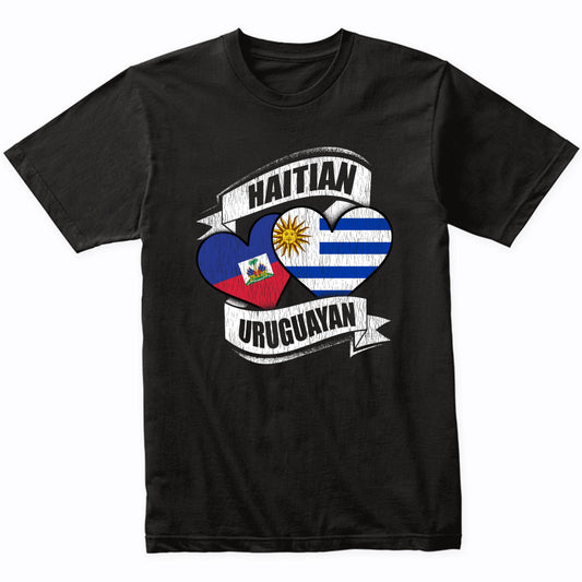 Haitian Uruguayan Hearts Haiti Uruguay Flags T-Shirt