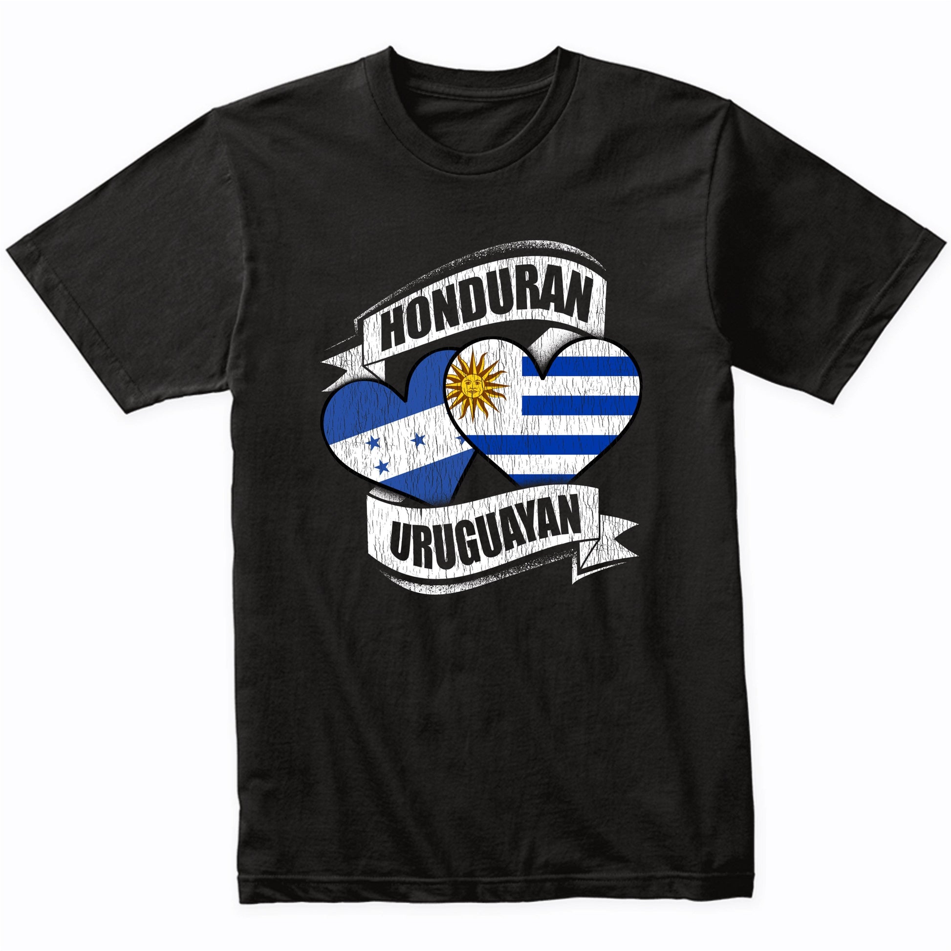 Honduran Uruguayan Hearts Honduras Uruguay Flags T-Shirt