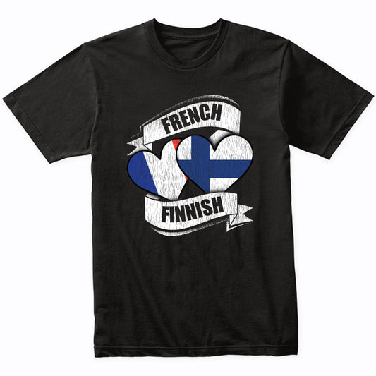 French Finnish Hearts France Finland Flags T-Shirt