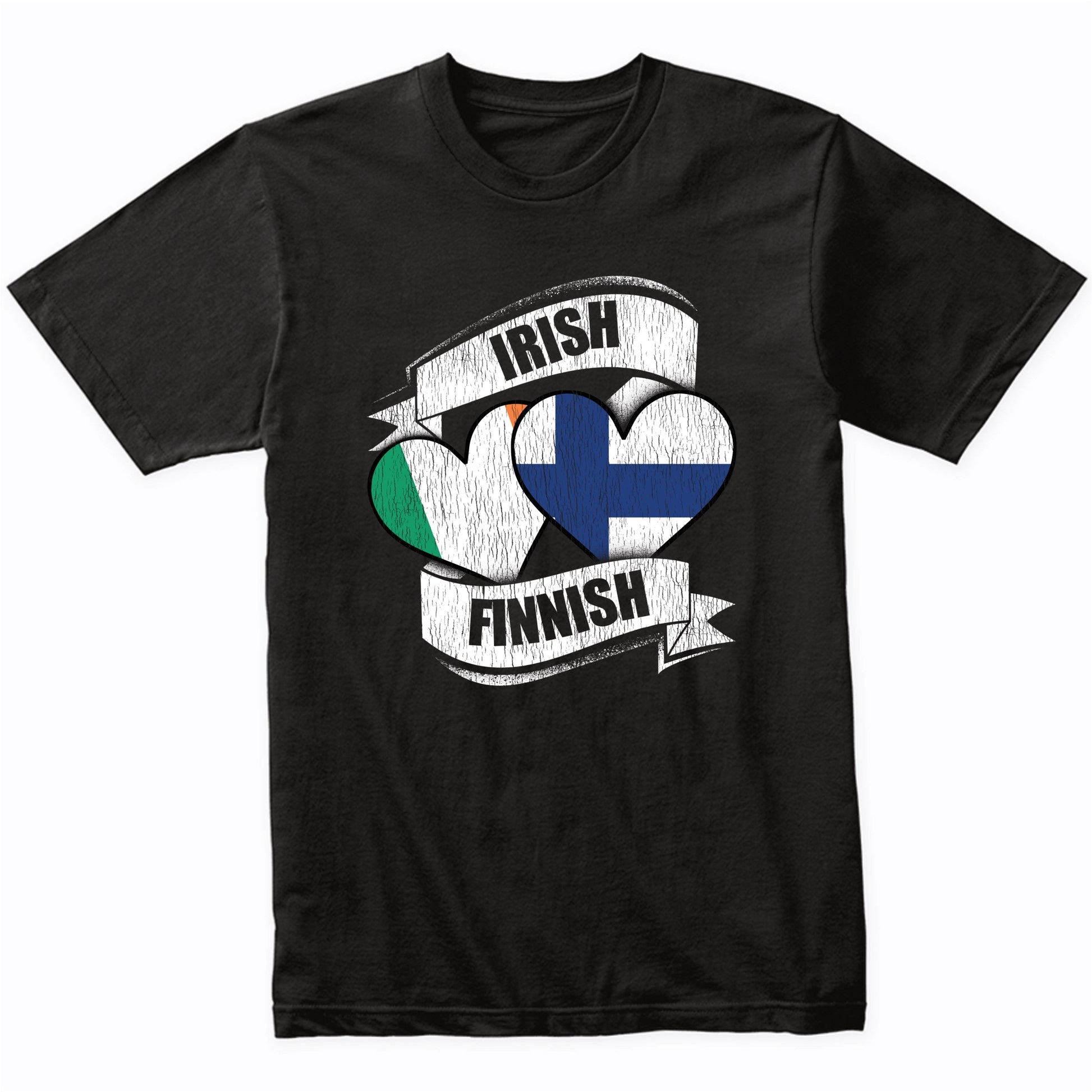 Irish Finnish Hearts Ireland Finland Flags T-Shirt