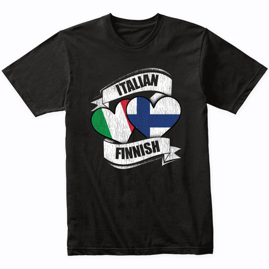 Italian Finnish Hearts Italy Finland Flags T-Shirt