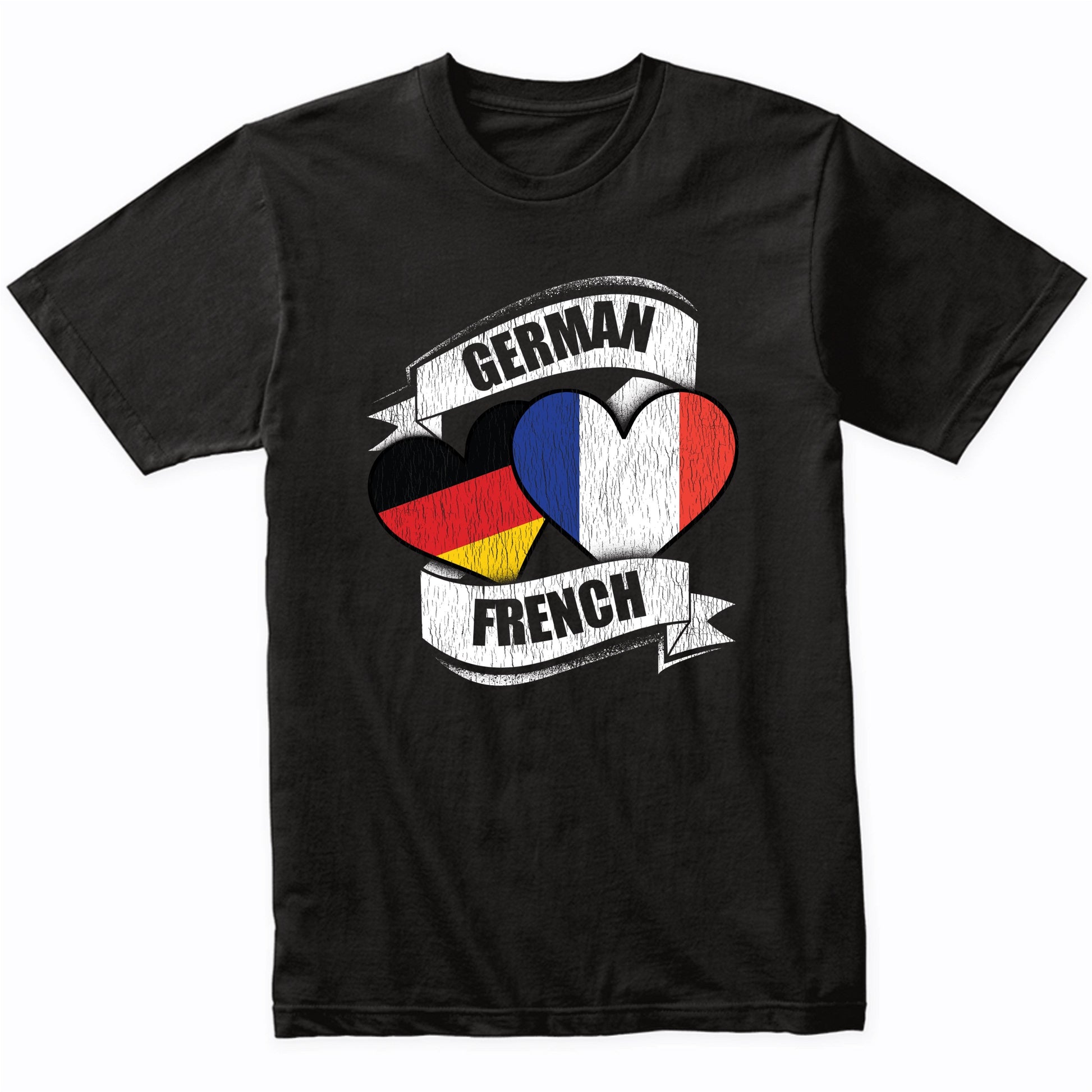 German French Hearts Germany France Flags T-Shirt