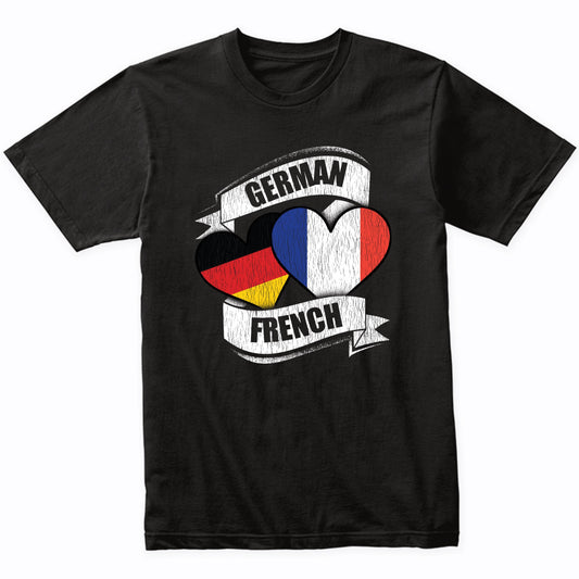 German French Hearts Germany France Flags T-Shirt