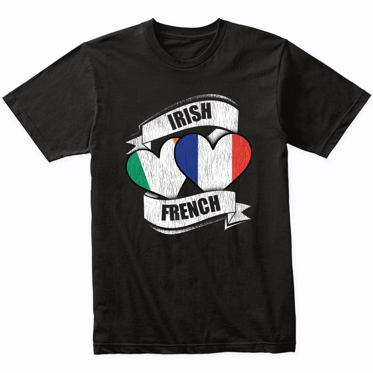Irish French Hearts Ireland France Flags T-Shirt