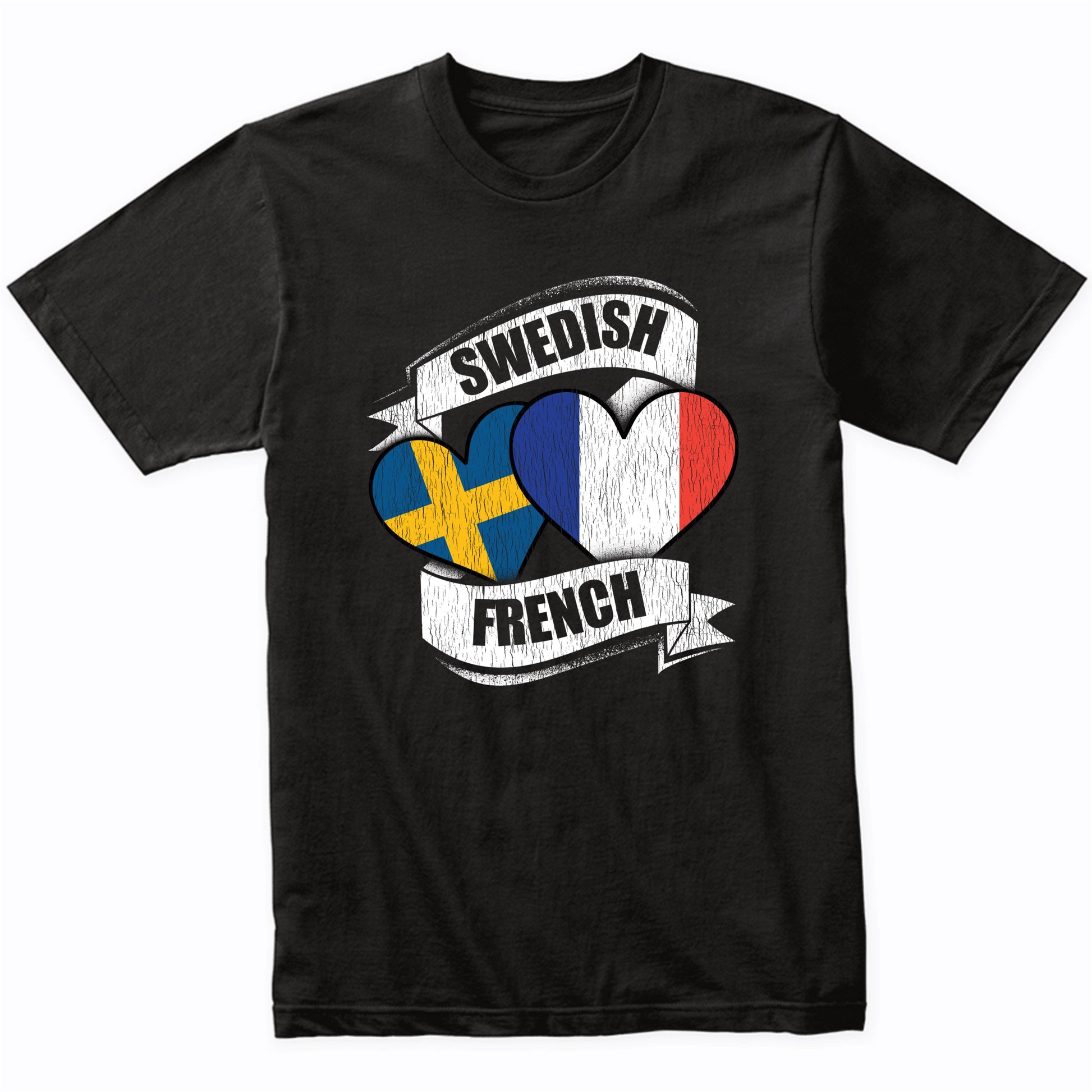 Swedish French Hearts Sweden France Flags T-Shirt
