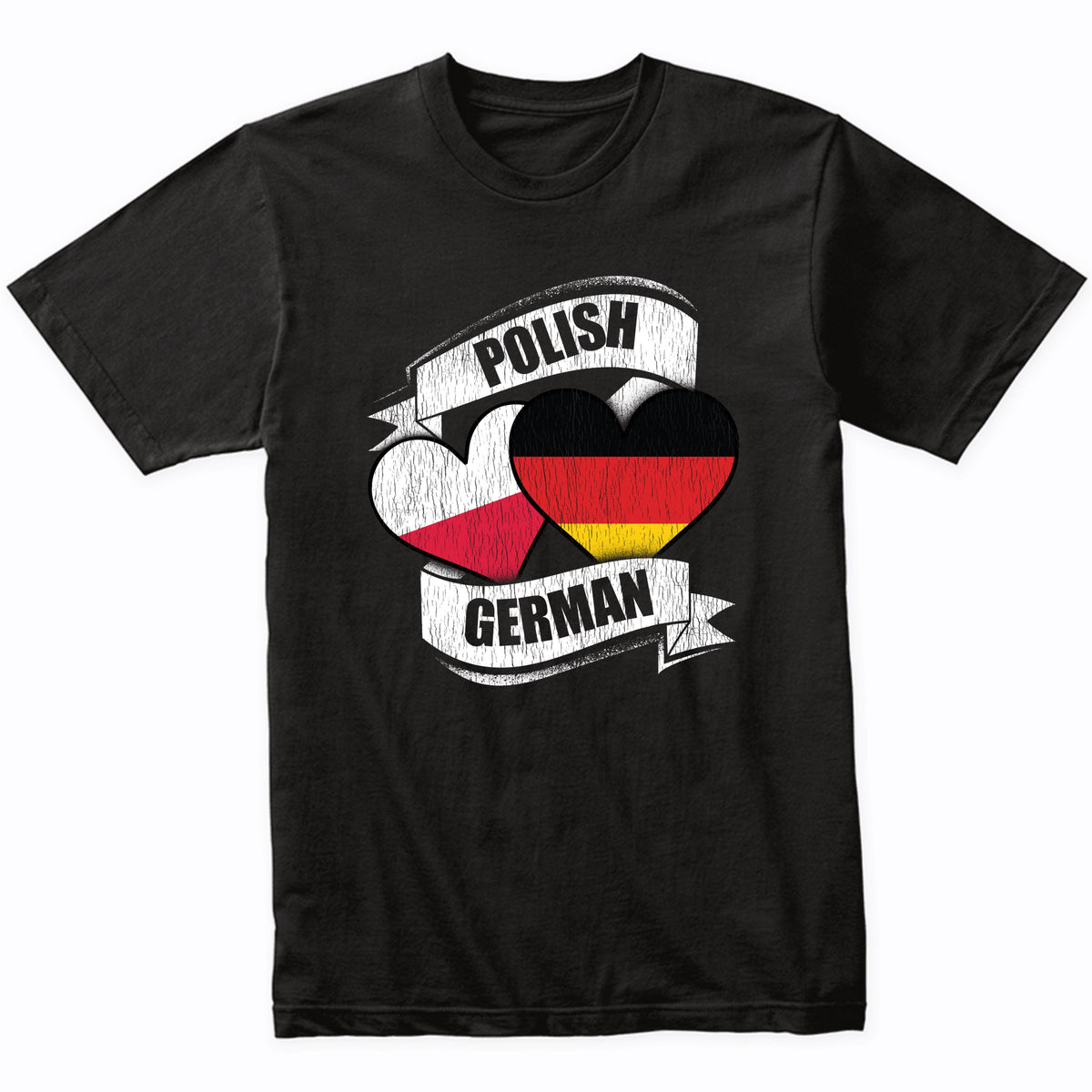 Polish German Hearts Poland Germany Flags T-Shirt