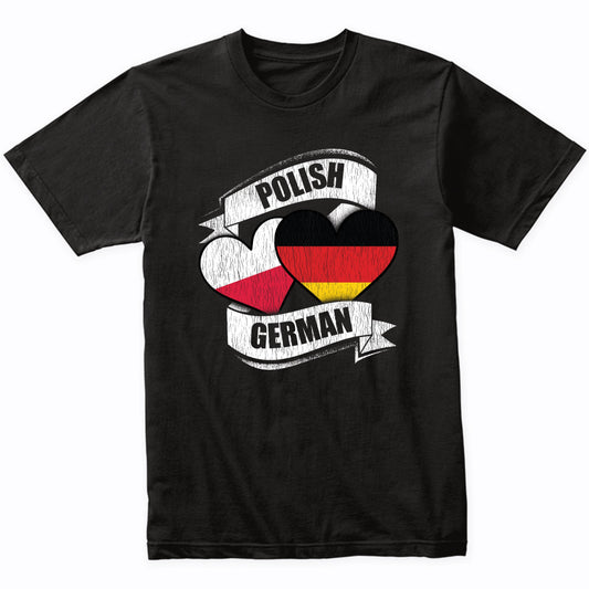 Polish German Hearts Poland Germany Flags T-Shirt