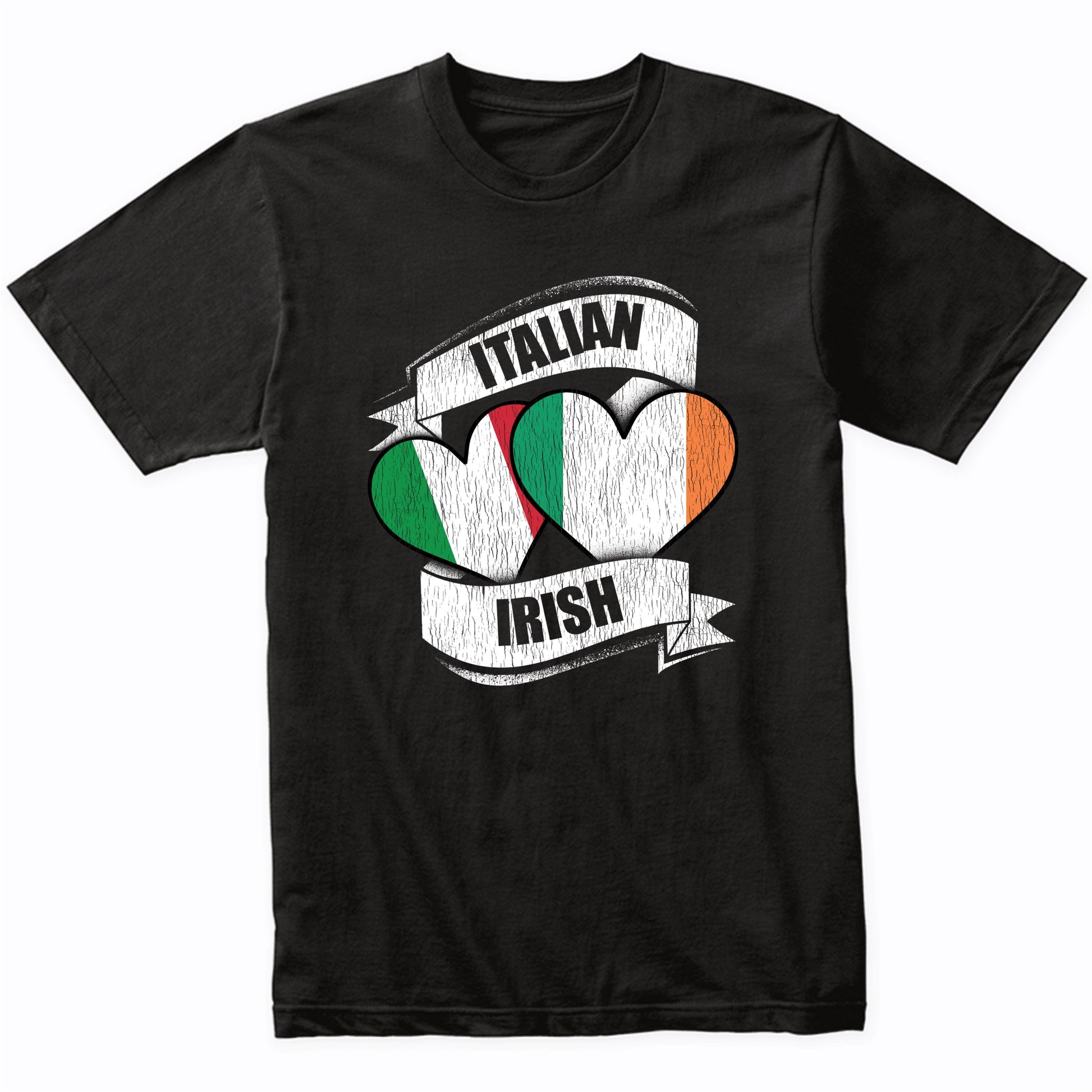 Italian Irish Hearts Italy Ireland Flags T-Shirt